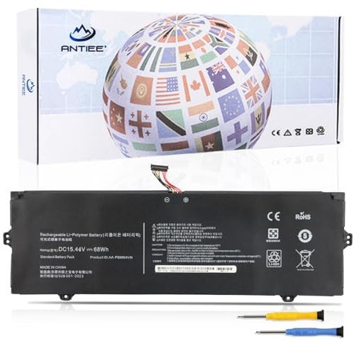 ANTIEE AA-PBMN4VN Laptop Batterie Pour Samsung Galaxy Book Pro 360 15 15.6 NP950XDB NP950XDB-KA1US NP950XDB-KB1US NP950XDB-KC5US NP950XDB-KC3US NP950QDB NP950QDB-KB1US BA43-00398A 15.44V 68Wh