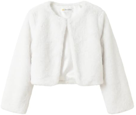 Bolerose Bolero Bambina Pelo Sintetico | Fodera in Raso, Chiusura Nascosta, Manica Lunga, Corto in Vita, Caldo e Leggero, 3-10 Anni