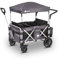 elvent® FamilyStar 4 Sitzer Bollerwagen | Handwagen faltbar mit Dach I Sitzpolster, Hecktasche, Feststellbremse, PU-Reifen, 5-Punkt-Gurte für 4 Kinder, Teleskop-Zugstange