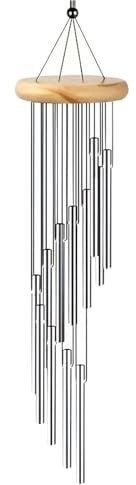 GNAUMORE 12 Tubes en Aluminium Carillon a Vent Exterieur,Tube en Aluminium Bois Massif Carillons Éoliens,Carillon à Vent de Jardin,Carillon a Vent Exterieur,Tubes Carillons Vent Eoliens Suspendu