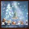 BETESSIN 4 Feuilles Décoration Noël Stickers Fenêtre Électrostatique Autocollants Motif Lapin Ours Souris Écureuil Sapin de Noël Flocon de Neige Décoration Noël Intérieur pour Fenêtre Vitre Porte