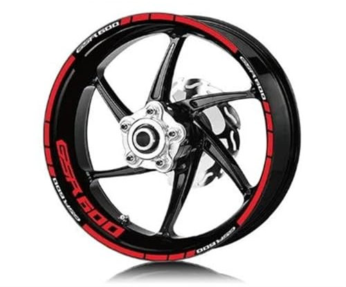 JAYWIS Felgenaufkleber Felgenaufkleber, Reflektierende Streifen, Innenring, Nabenstreifen, Klebeband, Aufkleber, Zubehör, Wasserfest, Für Suzuki GSR600 GSR 600 Gsr600 Radaufkleber(ROT)