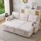 Schlafsofa mit Schlaffunktion, L-förmiges Sofa, Modernes Design, Loungesessel mit Stauraum, mit Getränkehalter, Wohnzimmer-Schlafsofa, Links und Rechts Austauschbar (Beige)