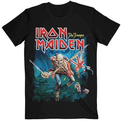 Rock Off officially licensed products Iron Maiden Trooper Eddie Large Eyes T Shirt XXL Black