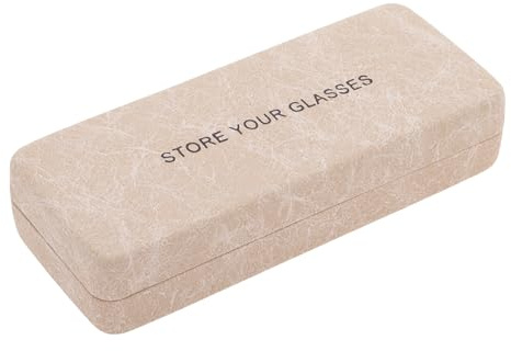 CAPASTEC Hartschalen-Brillenetui Für Sonnenbrillen & Alterssichtigkeit | Beige, 1Pc, Material: Eisen Kunstleder, Größe 16x6.5x3.5cm, Weiches Innenfutter, Kratzerschutz, Feder-Mechanismus, Tragbar