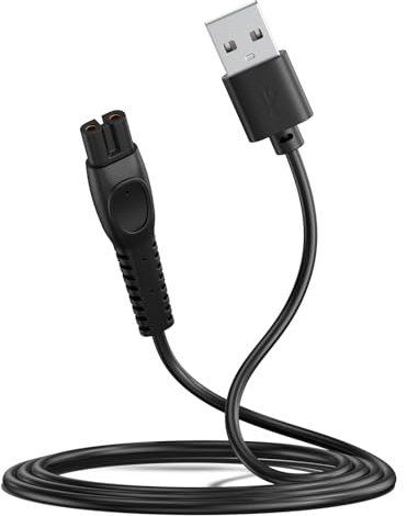 Remplacement Câble de Chargement USB Chargeur 5V Cordon d'alimentation pour Rasoir Électrique, compatible avec Philips QP2724/90, QP2834/70, MG5910/49, MG7910/49, MG9510/60 (Noir)