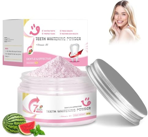 Blanchiment Dentaire Professionnel Poudre Blanchissante Dents,Élimine Taches Café/Thé/Vin,Blanchiment Dentaire Naturel,Sourire Éclatant & Haleine Fraîche（50g）