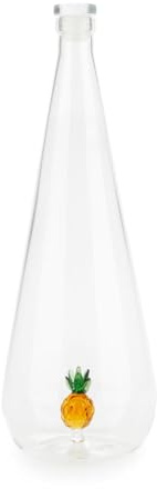 balvi Flasche Botanical Pineapple Hammer Farbe Handgemacht aus Borosilikatglas Glas 1 L