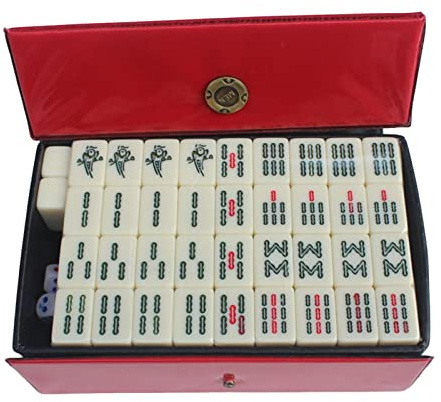 FewNvWa Jeu de Mahjong Portable Complet avec Plateau de Jeu Majiang