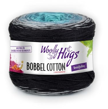 PRO LANA Woolly Hugs BOBBEL Cotton 06 - grau/türkis