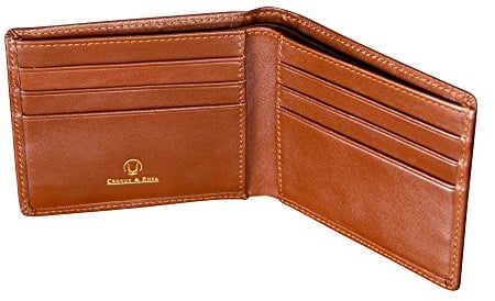 Cronus & Rhea® | Pince à Billets de Luxe en Cuir Exclusif (Ladon) | Porte-Cartes - Porte-Monnaie - Portefeuille | Cuir véritable | avec boîte-Cadeau élégante | Hommes - Femmes (Cognac)