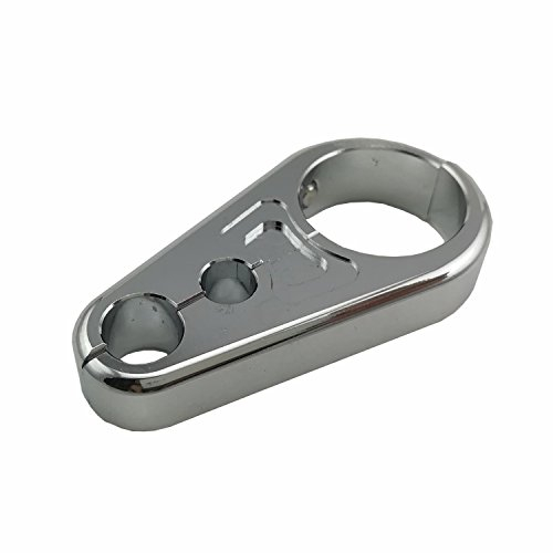 Anzene Motorrad Bremse Kabelklemme Kupplung Gaszug Halter Rahmen für 1 Lenker (Chrome)