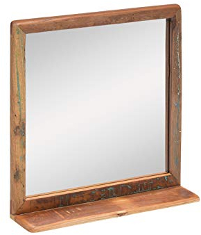 Woodkings® Bad Spiegel 70x70cm Kalkutta Holz bunt Vintage rustikal Möbel Badmöbel Badezimmerspiegel