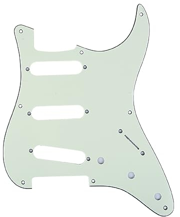 Musiclily Pro 8 Löcher 50s 57 Vintage SSS Strat Pickguard Gitarren Schlagbrett für American Stratocaster E-Gitarre,3 lagig Mint Green