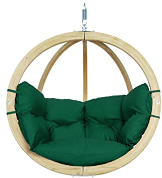 AMAZONAS Globo Chair - Premium FSC-zertifizierter, Wetterfester Hängesessel mit Super Soft Polsterung, In- und Outdoor | Belastbar bis 120 kg | Farbe: Verde