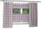 Hossner Panneaux kariert Shabby Landhaus Schlaufen beige/Altrose HxB 30x130 cm