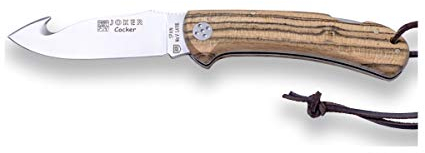 Joker Klappmesser skinner Cocker NB135 Klinge 9 cm, Bocote-Holz Griff, Lederband, Fischen, Camping- und Wanderwerkzeug
