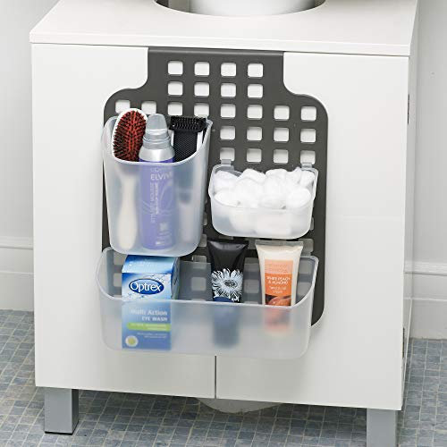 URBNLIVING Plastic Cabinet Over The Door Hanging Storage Basket Bathroom Shower Tidy Organizer Shelves