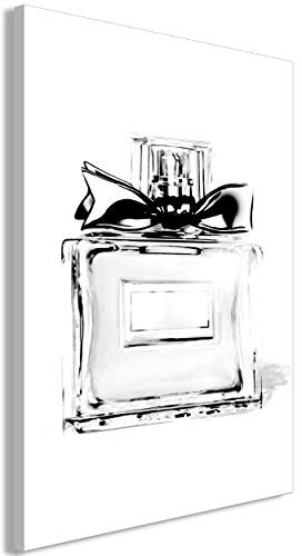 decomonkey Bilder Modern 40x60 cm 1 Teilig Leinwandbilder Bild auf Leinwand Vlies Wandbild Kunstdruck Wanddeko Wand Wohnzimmer Wanddekoration Deko Parfüm schwarz-weiß