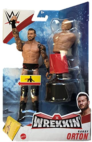 WWE Wrekkin Randy Orton 6-in Action Figure with Punching Action, Gripping Hands & Bendable Chair Accessory, Poseable 6-in Gift for Ages 6 Years Old & Up