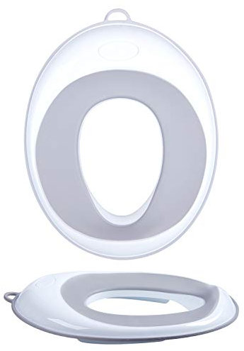 Potty Training Toilet Seat-Toddler Kids Toilet Trainer Ring for Boys or Girls -Non-Slip Surface, Storage Hook-Unisex (Grey)