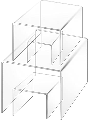 SourceTon - Juego de 4 Soportes de Acrílico para Tartas y Expositores de Joyería - Decoración de Mesa de Postre y Caramelo - 3, 4, 5 y 6 Pulgadas