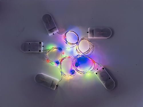 Lot de 5 guirlandes lumineuses LED de 10 mm à 10 LED, fonctionne à piles, fil de cuivre pour la maison, le jardin