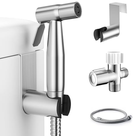 Handheld Bidet Sprayer for Toilet, Fekivasy Bidet Sprayer Muslim Shower Bathroom Water Spray Jet Spray Diaper Sprayer Feminine Hygiene Cleaning Premium Stainless Steel