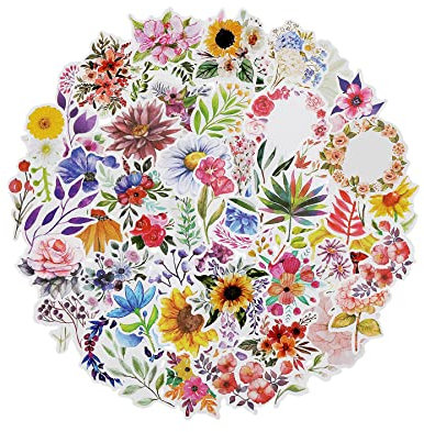 Mr. Pen- Floral Stickers Laptop, 74 pcs, Stickers for Water Bottles, Flower Stickers, Cute Stickers, Stickers for Teens, Stickers Aesthetic, Laptop Stickers, Waterproof Stickers