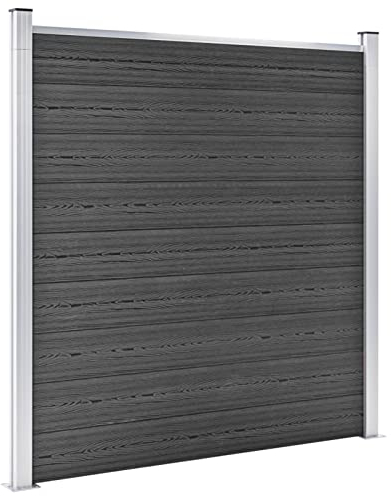 Susany Zaunelement Set WPC Gartenzaun Sichtschutz Windschutz 1484 x (105-186) cm (B x H),Zaun Sichtschutzzaun Lamellenzaun Windschutz Zaun Windschutzzaun Terrasse Stecksystem Lärmschutz