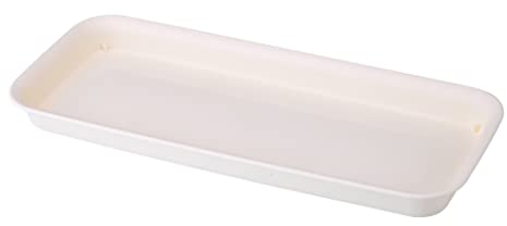 Hilai Soucoupes de Plantes, Plateau de Pot de Fleurs rectangulaires, Plante de Fleur Plante conteneur Pot de bouchemin Fleur Plat Plastique Rectangle de Fleur Pot Palette (12 Pouces crème-Blanc)