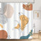 Bonhause Rideau de Douche Feuille Bohème Abstrait 180 x 180 cm Rideau de Bain Tissu Polyester Anti Moisissure Imperméable Lavable Rideaux Salle de Bain avec 12 Crochets pour Baignoire