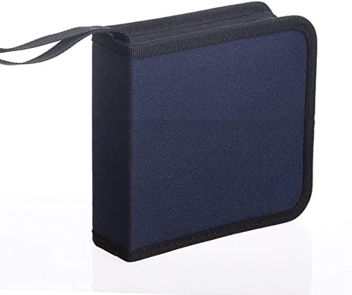 Losuya 40 Stück CD DVD Discs Aufbewahrungstasche mit Reißverschluss Oxford Handtaschen (Blue)