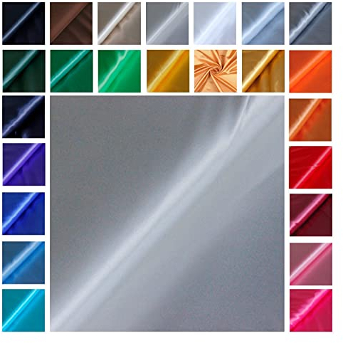 Satin Glänzend - Futterstoff -glänzender Dekostoff - Polyester Seide - günstiger Futterstoff - Faschingsseide - 100% Polyester *Ab 50cm x 145 cm, Farbe: 000 weiß