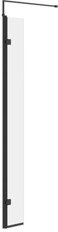 Wholesale Domestic Colore 8mm Clear Glass Matt Black 1850mm x 300mm Walk in Hinged Return Shower Screen