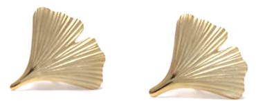Loveyourdiamonds 585 Gold Ginkgo Blatt Ohrringe Ohrstecker