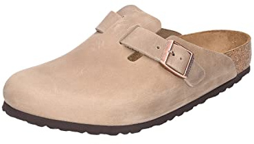 Birkenstock Unisex Erwachsene Clogs Boston SFB geöltes Naturleder Weichbettung normal Hellbraun 47
