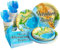 SUNBEAUTY 80-Piece Adventure World Tableware Set - Travel Map Plates, Napkins, Forks for Birthday, Retirement, Bon Voyage Parties - 16 Guests