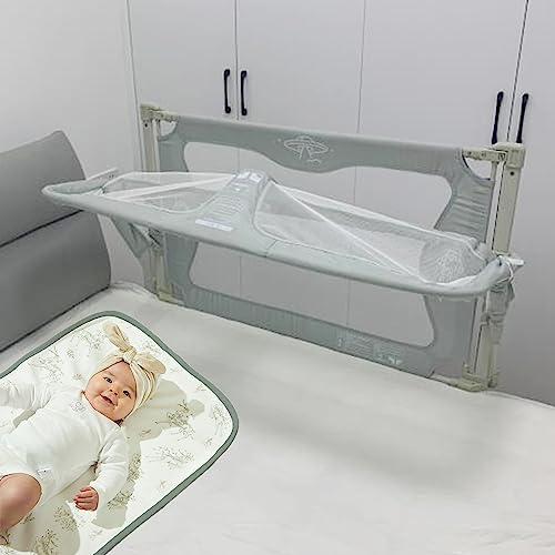 3 En 1 Berceau Cododo,Lit Bebe,Berceaux,lit Pliant Bébé,cododo Kinderkraft,avec Moustiquaire, Matelas Multifonctionnel,tapis D'été Frais, Matelas À Langer Et Oreiller Façonnant ( Color : Light green )