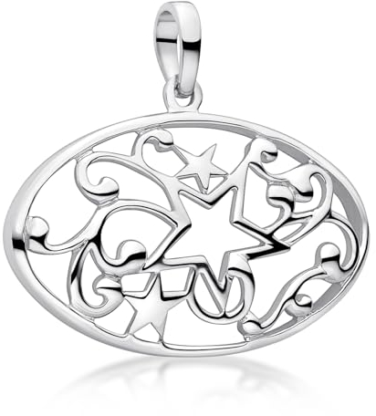 Materia Ovaler Kettenanhänger Silber 925 Damen KA-381-Ohne Kette