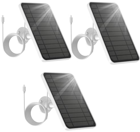 honecumi Lot de 3 panneaux solaires compatibles avec 5 V 5 W Eufy Cam 2C/Eufy 2C Pro/Eufy 2 Pro/Eufy 2/Eufy E20/Eufy E40/Eufy E