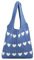 TDEOK Nordlicht Taschen Damen Original Umhängetasche, Liebes-Herz-Muster, Handtaschen, alltägliche Stricktasche Hunde Taschen Für Futter (Blue, One Size)