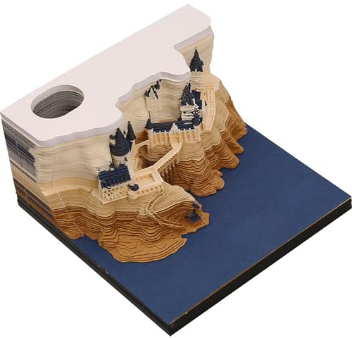 3D Kalender,2024 Schreibtisch 3D Memo Pad Papier Kreativer TischNotizblock DIY-Notizen Papierskulptur Geschenk Notizblock Papier Kunst des Himmels Skulptur Home Dekoration Geschenk