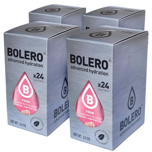 SET 96 BOLERO DA 3 GRAMMI ROSE Preparato istantaneo per Bevande con Stevia e Vitamina C e Senza Zucchero