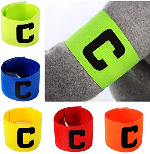 Rapidbok 5 Stück Fußball Kapitänsbinde, Elastic Fußball Spielführer Armbinde, Multicolor Spielführerbinde Elastic Kapitäns für Kinder Erwachsene Junior Viele SPOR