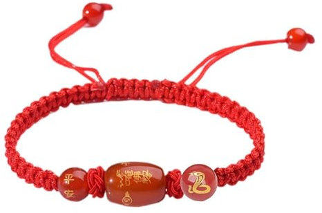 BBASILIYSD Bracelet à breloques serpent chinois pour le Nouvel An chinois du serpent 2025, bracelet réglable en corde rouge serpent porte-bonheur pour homme et femme