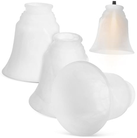 STOBAZA 4pcs Frosted Glass Lampshade Ceiling Lamp Shade Ceiling Light Shade Light Cover Ceiling Hanging Lamp Covers Replacement Light Shade Fan Globes for Ceiling Fans Lamp Accessory White