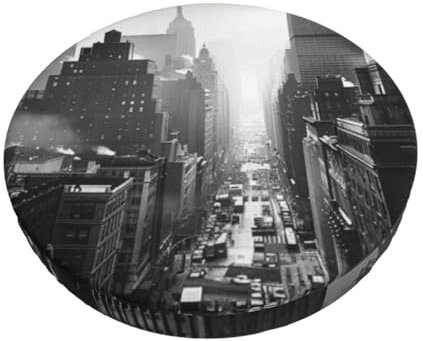 BEIVGOXL Weicher runder Barstuhl-Kissenbezug mit New York-Druck, Samt, für Küche, Barhocker, Sitzbezüge mit Komfort und Entspannung, maschinenwaschbar, universell passend für die meisten Stühle, 30,5