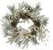 50cm Weihnachtskranz Haustür, Künstliche Türkranz Weihnachten Außen mit Blume Kugeln für Indoor Outdoor Dekoration (Silber)