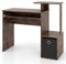 CASART 100cm Computer Desk, Compact Home Office Desk with Keyboard Tray and Removable Fabric Drawer, Wooden Writing Desk Study Workstation for Small Spaces (Rustic Brown)